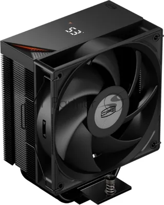 Кулер для процессора PCCooler RT400 Digital BK (230W, 4-pin PWM, LED temp., 152mm, Al/Cu, 4x6mm, 1x120мм, 73.32CFM, 34.9dBA, 2200RPM, S: 1851/1700/1200/115X, AM5/AM4, черный)