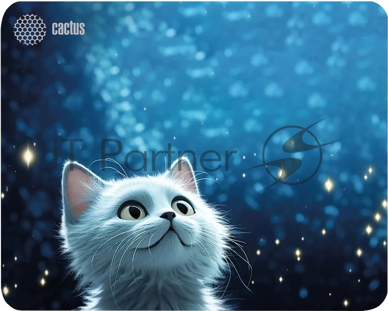 Коврик для мыши Cactus белый Cat 300x250x3мм (CS-MPC-D11M)