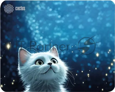 Коврик для мыши Cactus белый Cat 300x250x3мм (CS-MPC-D11M)