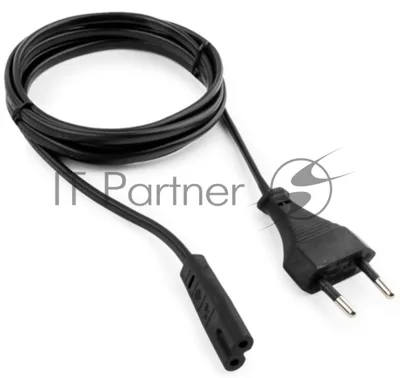 Кабель питания Cablexpert PC-184/2-1.5M черный (1.5м, CEE 7/16-C7, 2х0.5мм2, 2.5А) (PC-184/2-1.5M)