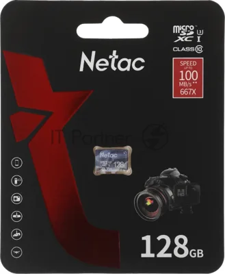 Флеш карта microSDHC 128Gb Netac P500 ULTRA NT02P500ULT-128G-S (без SD адаптера) 100Mb/s
