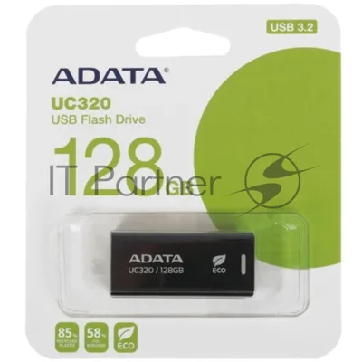 Флешка USB ADATA UC320 (UC320-128G-RBK/BK), 128Gb, USB 3.2, R/W 100/30, черный