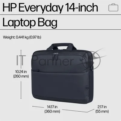 Сумка Case HP Everyday 14 Odyssey Gray Laptop Bag cons