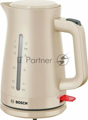 Электрочайник Bosch TWK3M127 бежевый, 1.7 л, 2400 Вт, скрытый нагревательный элемент