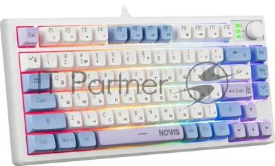 Клавиатура проводная игровая Defender Novis GK-318 RU,бел/гол,80кн+FN,радуж,1.5м