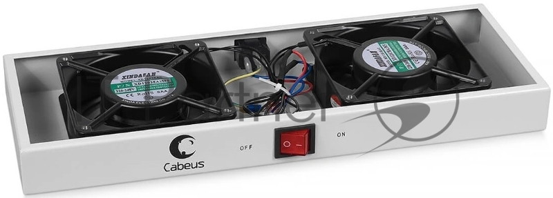 Вентиляторный модуль Cabeus TRAY-FAN2 с 2-я вентиляторами для установки в настенные шкафы серии SH-05F, серый (RAL7035)