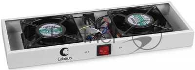 Вентиляторный модуль Cabeus TRAY-FAN2 с 2-я вентиляторами для установки в настенные шкафы серии SH-05F, серый (RAL7035)