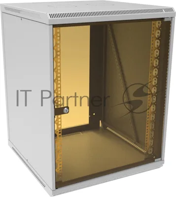 Шкаф коммутационный Suprlan (05-1503) настенный 15U 600x450 мм пер. дв. стекл направл. под закл. гайки 70 кг RAL 7035 25.1 кг 750 мм