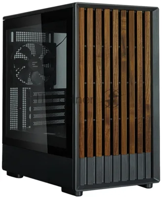 Компьютерный корпус Zalman P10 NAMU, MATX, черный, WINDOW, FRONT COVER WALNUT, 2x3.5", 3x2.5", 1xUSB TYPE-C, 1xUSB3.0, FRONT 2x120мм, REAR 1x120мм ARGb