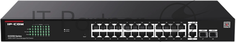 Коммутатор IP-COM G2228P-24-410W, 24×1 Гбит/с PoE + 2×1 Гбит/с + 2×1 Гбит/с SFP, управляемый