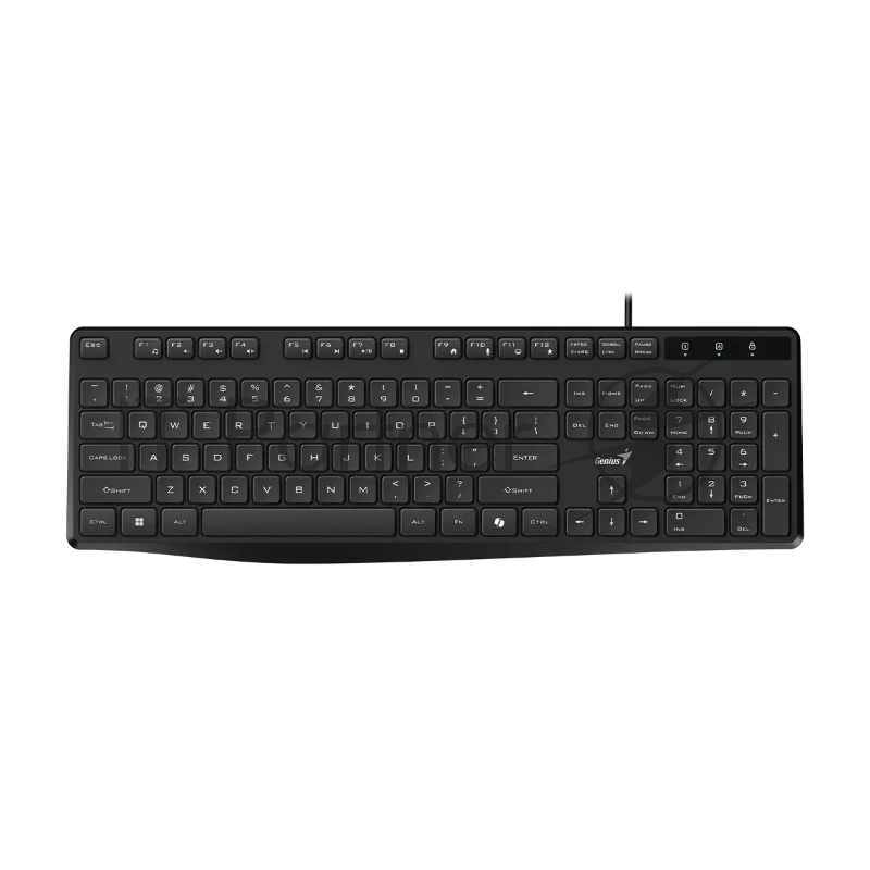 Клавиатура проводная Genius KB-117S Copilot бесшумная/шоколадные клавиши/USB/кабель 1.5м/черный (31300017402)