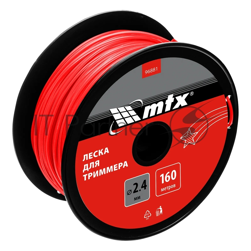 Леска для триммера звезда 2,4 мм х 160 м, на катушке MTX