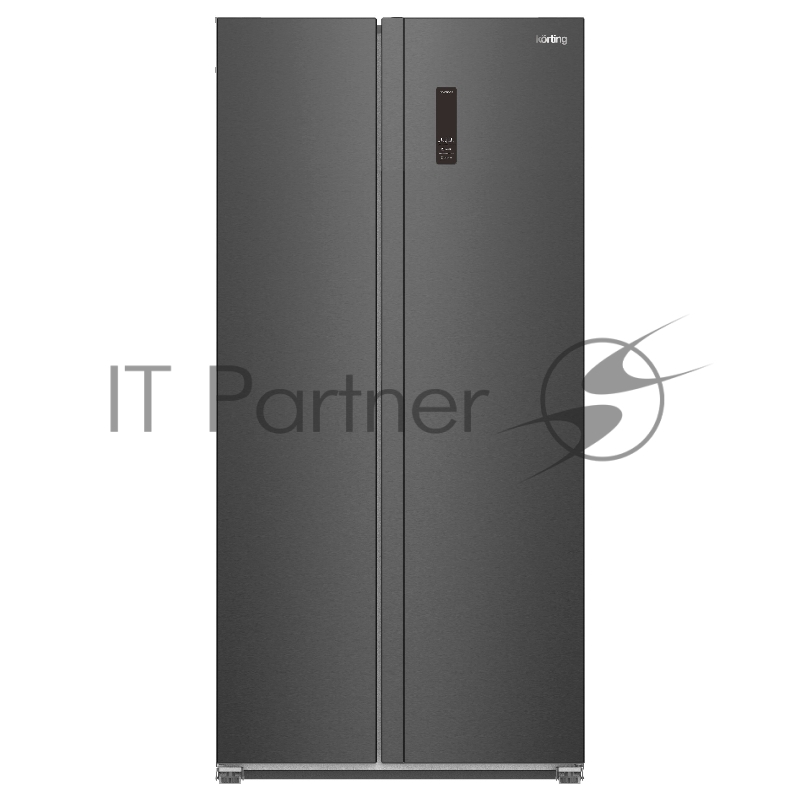 Холодильник Korting KNFS 94099 XN черная нержавеющая сталь двухкамерный 431/252л морозилка сбоку, No Frost, Side by Side