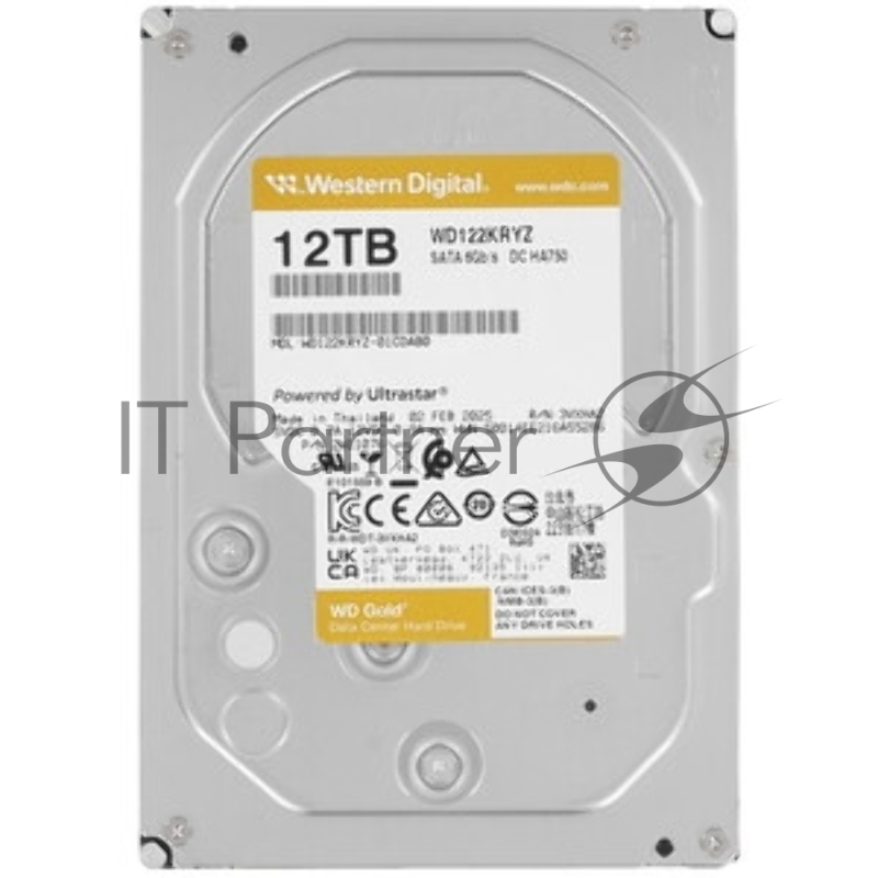 Жесткий диск HDD WD Gold 12Tb 7200rpm SATA 512Mb 3.5"