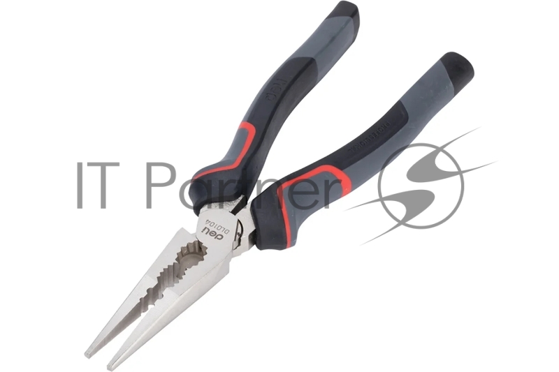 Плоскогубцы удлиненные Deli DL0104 200 мм, Cr-V, эксцентриковый шарнир, антикоррозийное покрытие, трехкомпонентная прорезиненная рукоять