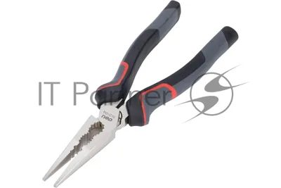 Плоскогубцы удлиненные Deli DL0104 200 мм, Cr-V, эксцентриковый шарнир, антикоррозийное покрытие, трехкомпонентная прорезиненная рукоять