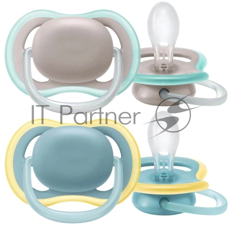 Пустышка Philips Avent ultra air, бежевый/синий, без рисунка, 18 мес+, 2 шт, нейтральная