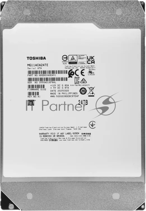 Жесткий диск HDD Toshiba MG11 24Tb 7200rpm SATA 1024Mb 3.5"