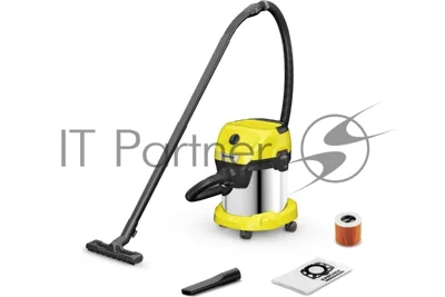 Строительный пылесос Karcher WD 3 S V-15/4/20 1000Вт (уборка: сухая) желтый