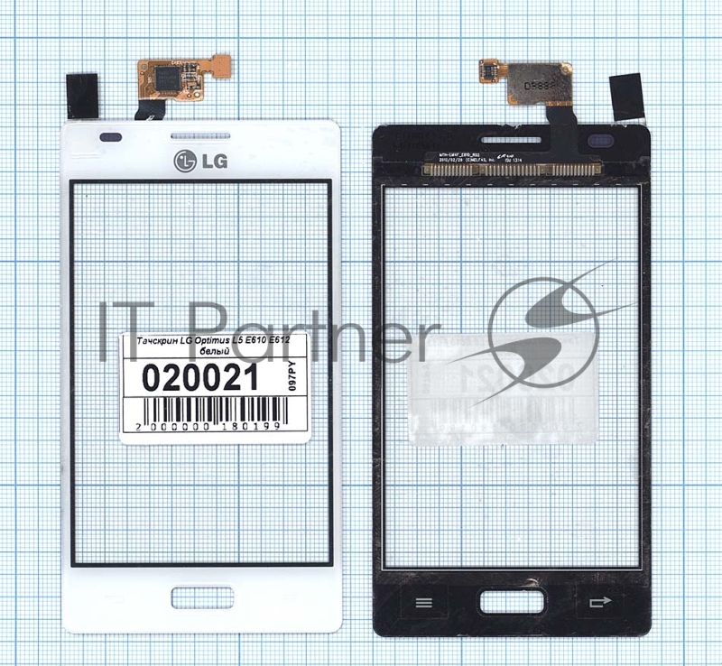 Сенсорное стекло (тачскрин) для LG Optimus L5 E610 E612 белое