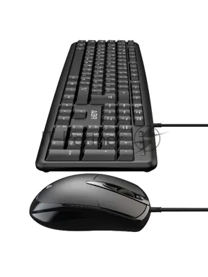 Комплект клавиатура и мышь ABR KM600 черный, интерфейс USB, проводной, RU/EN