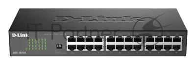Коммутатор D-Link DGS-1024D/J1A, 24×1 Гбит/с, неуправляемый