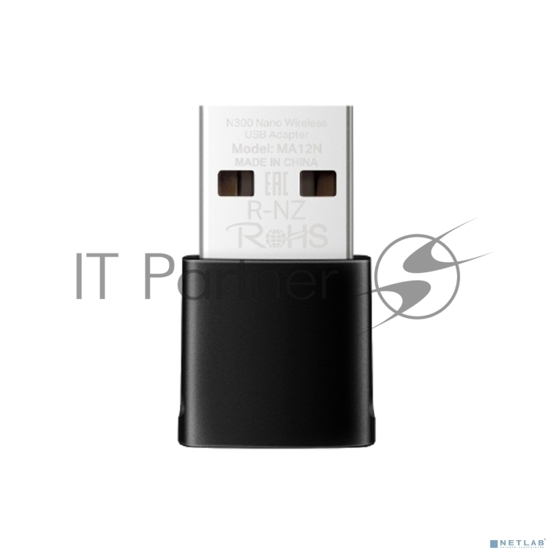 Сверхкомпактный USB-адаптер Mercusys MA12N с поддержкой Wi-Fi N300