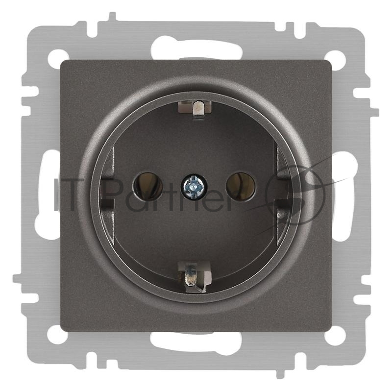 Розетка Accent 6-202-09 2P+E Schuko 16А-250В IP20 СУ титан Intro Б0063701