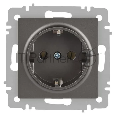 Розетка Accent 6-202-09 2P+E Schuko 16А-250В IP20 СУ титан Intro Б0063701