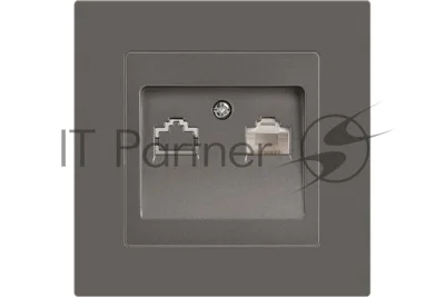 Розетка Intro Accent 6-303-09 информационная RJ45 IP20 СУ титан Б0063642