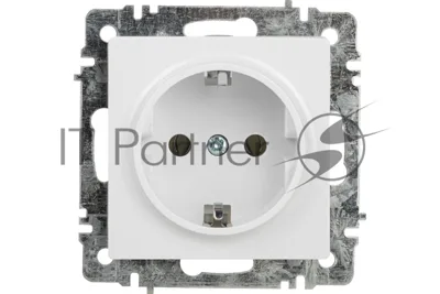 Розетка Intro Accent 6-202-01 2P+E Schuko 16А-250В IP20 СУ AL/CU белый Б0063678