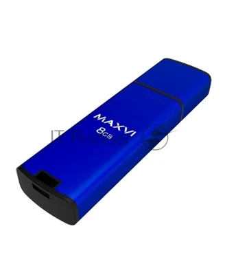 Флешка USB R/W Maxvi MP2 8Gb USB 2.0 blue, монолит с колпачком, ABS пластик + металл