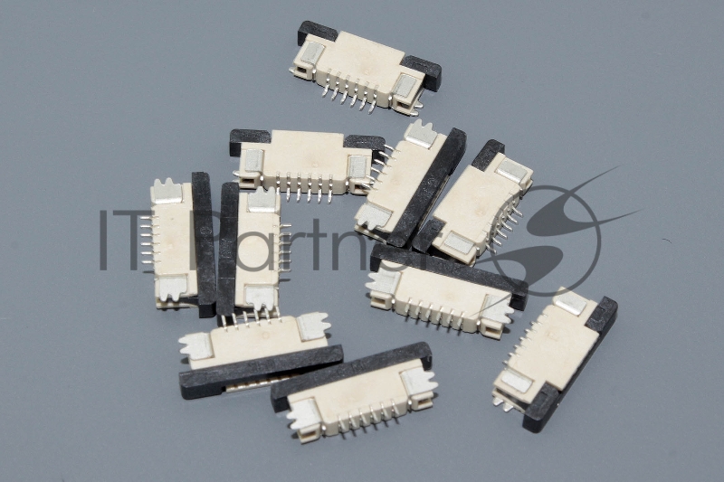 Разъем FPC Half Coverage Top Contact 0.8K-BS-6PWB 6 pin высота 2мм шаг 0,8мм 10 шт
