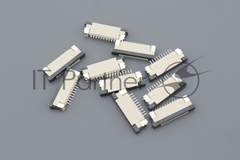 Разъем FPC Half Coverage Top Contact 1.0K-BS-10PWB 10 pin высота 2мм шаг 1мм 10 шт