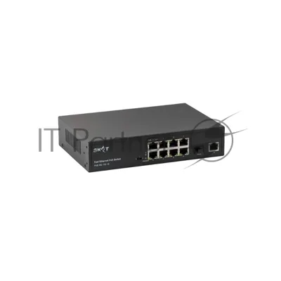 Коммутатор Бастион SKAT PoE-8E-1G-1S v.2, 8×100 Мбит/с PoE+ + 2×1 Гбит/с Uplink/SFP, неуправляемый