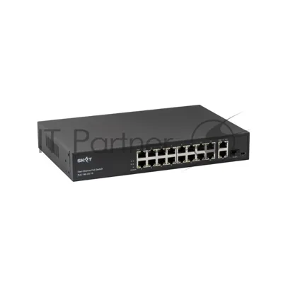 Коммутатор Бастион SKAT PoE-16E-2G-1S, 16×100 Мбит/с PoE+ + 2×1 Гбит/с Uplink/SFP, неуправляемый