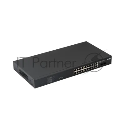 Коммутатор Бастион SKAT PoE-16E-2G-2S v.2, 16×100 Мбит/с PoE+ + 4×1 Гбит/с Uplink/SFP, неуправляемый