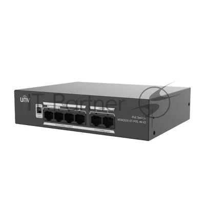 Коммутатор Uniview NSW2020-6T-POE-IN-V2, 4×100 Мбит/с PoE+ + 2×100 Мбит/с Uplink, неуправляемый