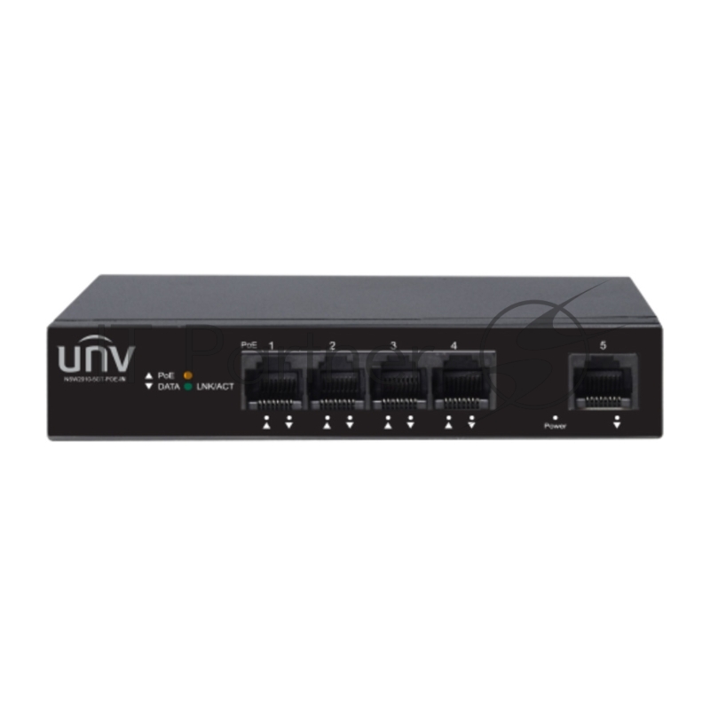 Коммутатор Uniview NSW2010-5GT-POE-IN, 4×1 Гбит/с PoE+ + 1×1 Гбит/с Uplink, неуправляемый