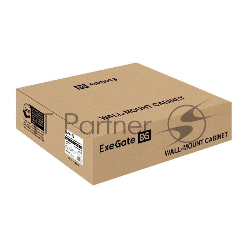 Шкаф телекоммуникационный 19" настенный 12U ExeGate EC-WM-12U.600.M.BLACK (19", 12U, 600x600x635 мм (ШхГхВ), передняя дверь металл, съемные боковые панели, пыле- и влагозащита IP23, черный RAL 9004)