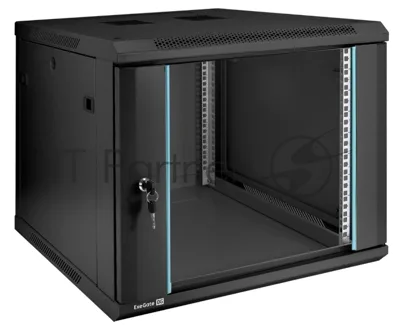 Шкаф телекоммуникационный 19" настенный 9U ExeGate EC-WM-9U.600.G.BLACK (19", 9U, 600x600x500мм (ШхГхВ), передняя дверь закаленное стекло, съемные боковые панели, пыле- и влагозащита IP23, черный RAL 9004)