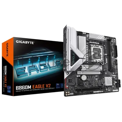 Материнская плата GIGABYTE B860M EAGLE V2, LGA1851, Intel B860, 2xDDR5, 4xSATA, 2xM.2, 2xPCIe x16, DisplayPort, HDMI, 1x2.5Gb LAN, 3x3.5 мм, 7.1, microATX
