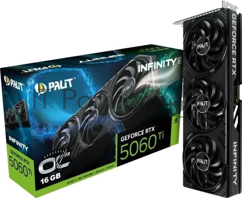 Видеокарта Palit GeForce RTX 5060 Ti Infinity 3 OC, 16 GB GDDR7, 128 bit, 3xDisplayPort, HDMI, GPU 2407 MHz
