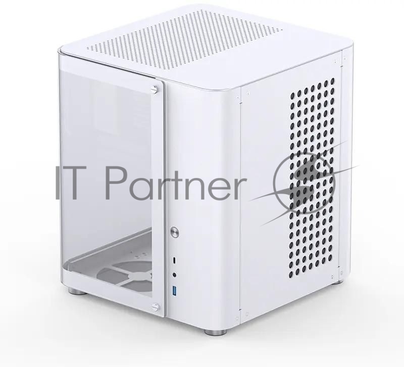 Компьютерный корпус без блока питания JONSBO TK-1, Mini-Tower, TG, no fan, 1xUSB-A 3.2 + 1xUSB-C 3.2, mATX, mITX White