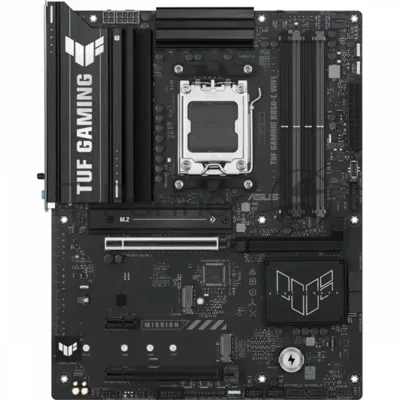 Материнская плата ASUS TUF Gaming B850-E WiFi, AM5, AMD B850, 4xDDR5, 4xSATA, 3xM.2, 1xPCIe 5.0 x16, 1xPCIe 4.0 x16, 1xPCIe x1, DisplayPort, HDMI, 1x2.5Gb LAN, USB Type-C, 3x3.5 мм, 7.1, ATX