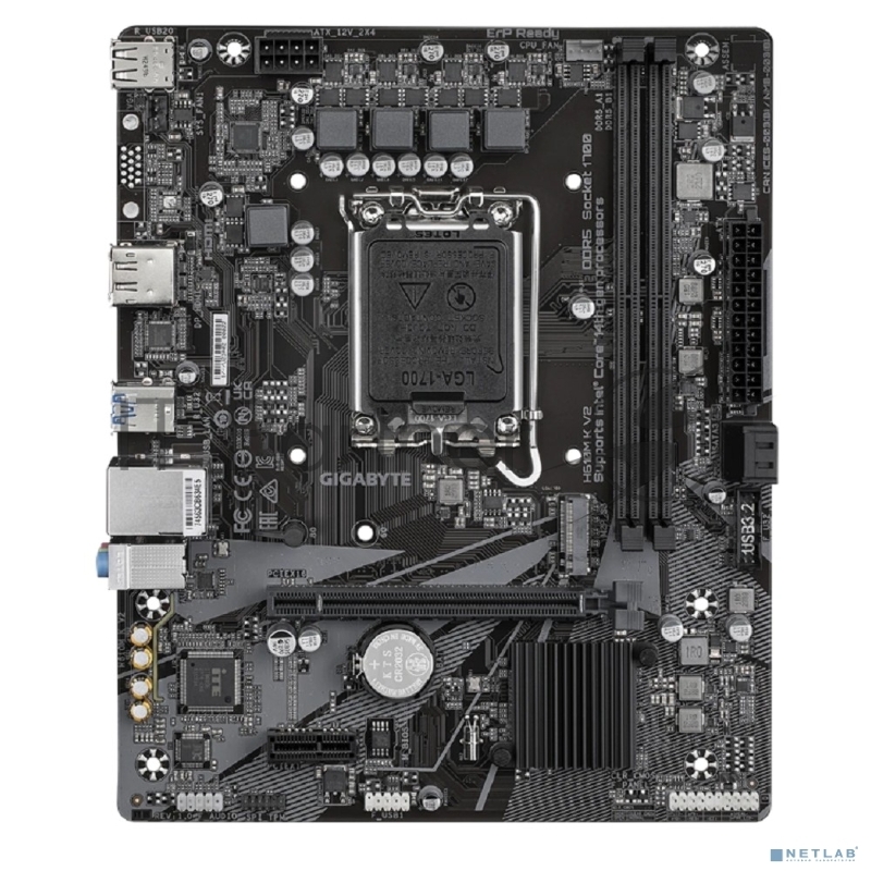 Материнская плата GIGABYTE H610M K V2, LGA1700, Intel H610, 2xDDR5, 2xSATA, 1xM.2, 1xPCIe 4.0 x16, DisplayPort, HDMI, 1x1Gb LAN, 3x3.5 мм, 7.1, microATX