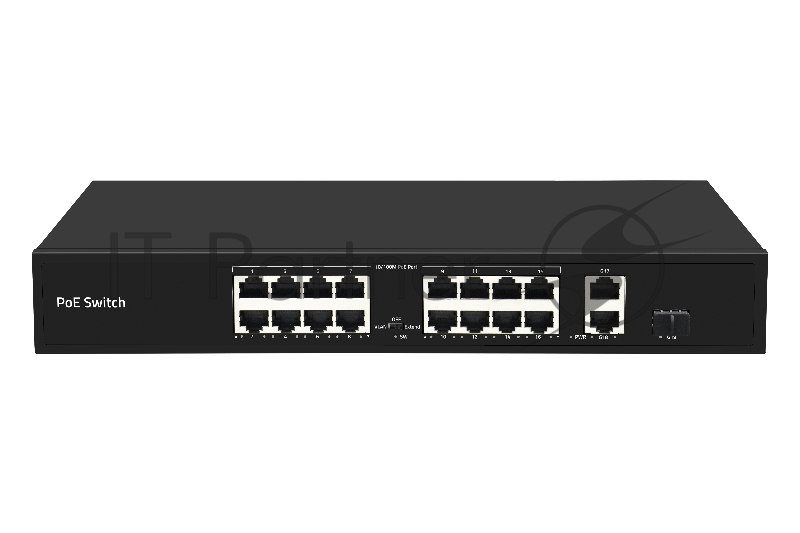 Коммутатор GIGALINK GL-SW-F005-16P, 16×100 Мбит/с PoE + 2×1 Гбит/с + 1×1 Гбит/с SFP, неуправляемый