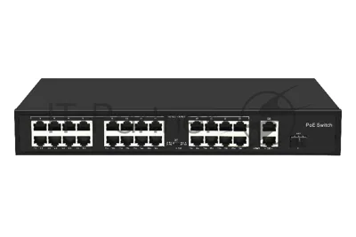 Коммутатор GIGALINK GL-SW-F005-24P, 24×100 Мбит/с PoE + 2×1 Гбит/с COMBO SFP, неуправляемый