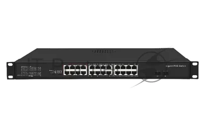 Коммутатор GIGALINK GL-SW-G005-24P, 24×1 Гбит/с PoE + 2×1 Гбит/с SFP, неуправляемый