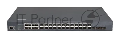 Коммутатор GIGALINK GL-SW-G201-28SC, 8×100/1000 Мбит/с Combo + 16×1 Гбит/с SFP + 4×10 Гбит/с SFP+, управляемый